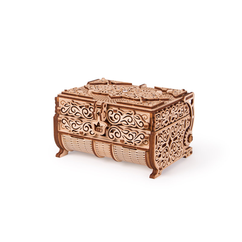 Wood Trick Treasure Box with Swarovski Crystals Wooden 3D